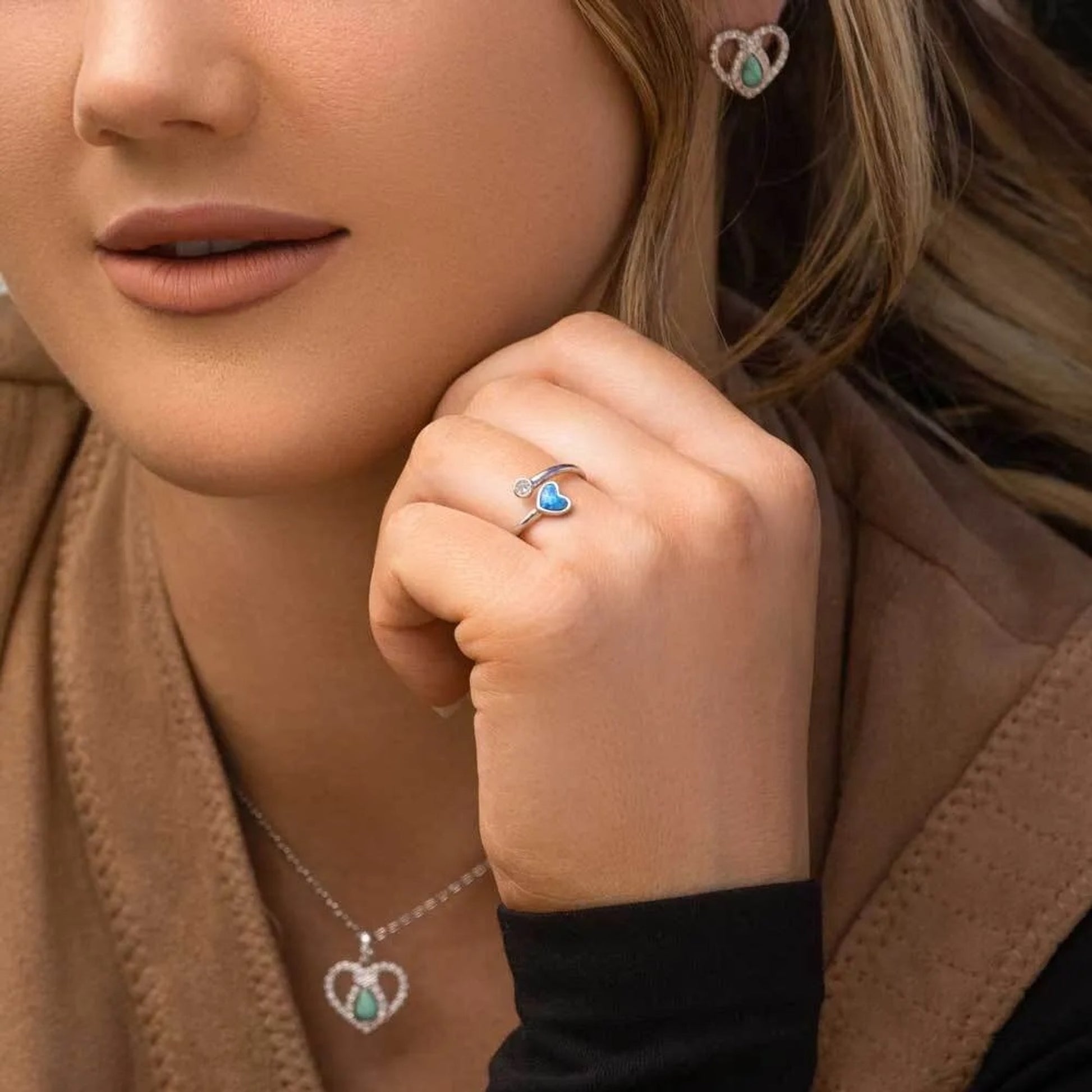 Montana Silversmiths Hidden Lake Glacial Pools Opal Wrap Ring