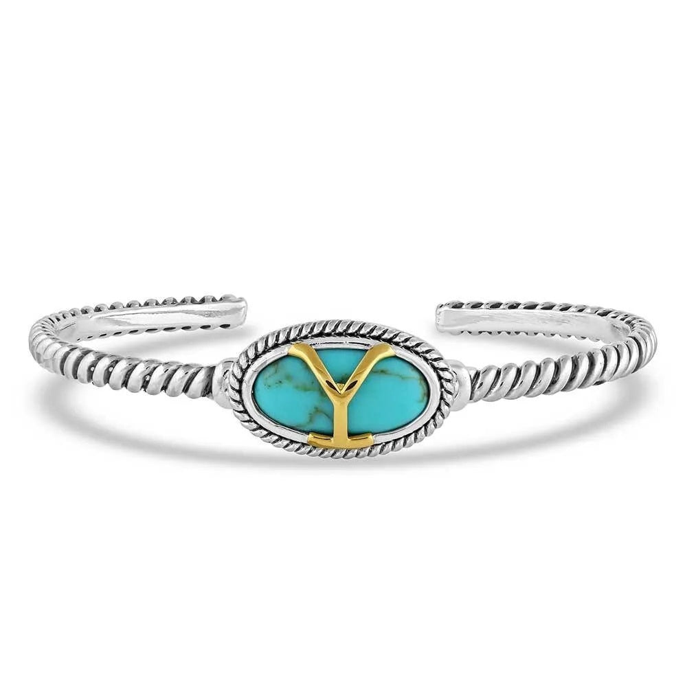 Montana Silversmiths Yellowstone Brand Oval Turquoise Bracelet