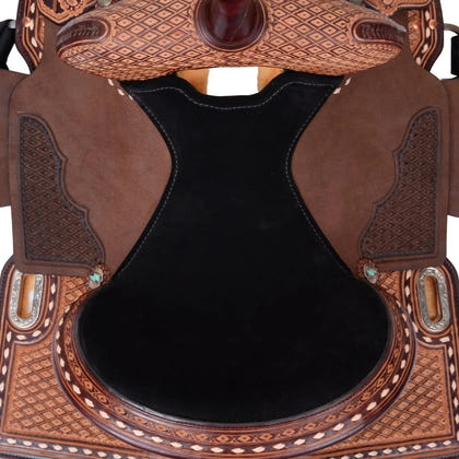 Circle Y Montana Barrel Saddle with 3/4 Sparkling Diamond Tooling