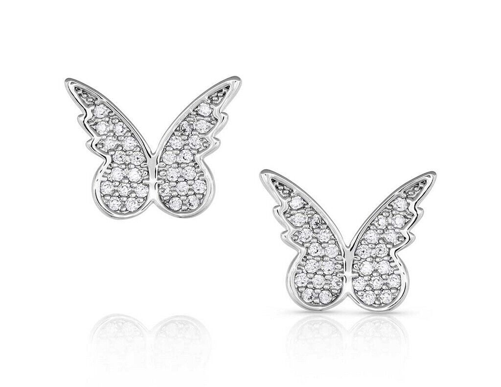 Montana Silversmiths Beautiful Butterfly Crystal Post Earrings