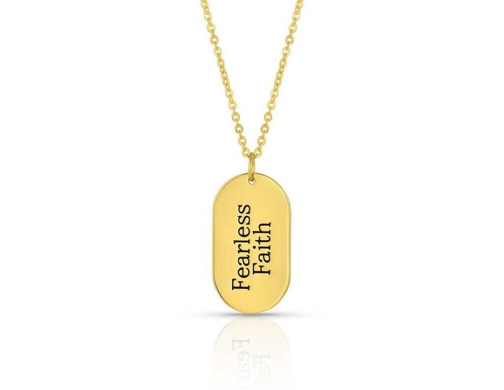 Montana Silversmiths Fearless Faith Rounded Dog Tag Necklace