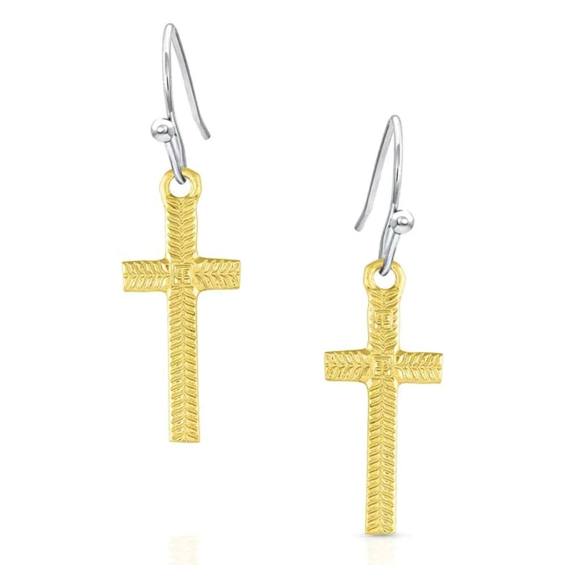 Montana Silversmiths Faith's Journey Warrior Collections Cross Earrings