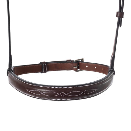 Huntley Equestrian Fancy Stitched Chain Noseband