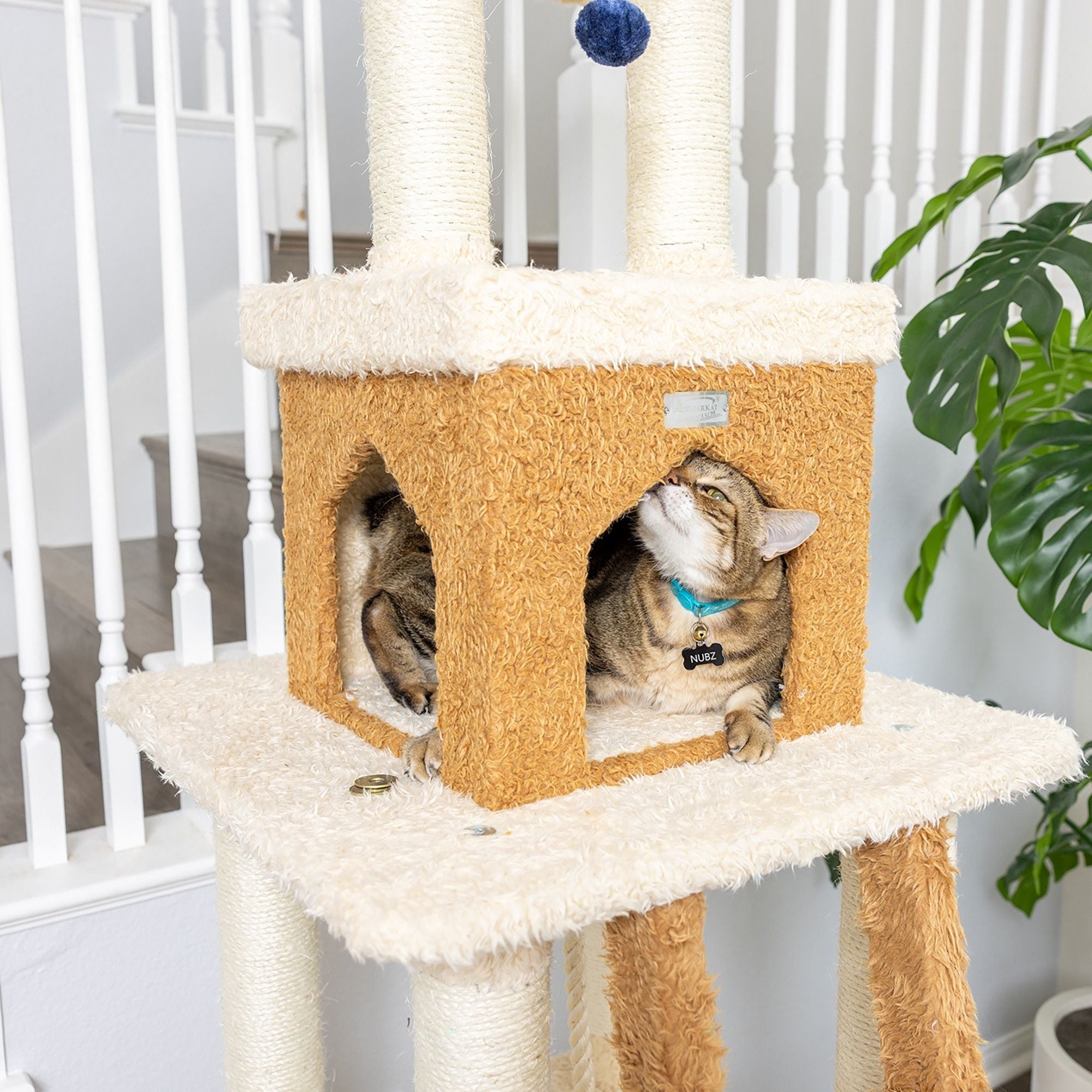 Armarkat Premium Real Wood Cat Tree 84in Beige