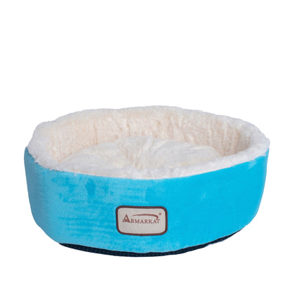 Armarkat 15in Soft Plush Round Donut Cat Bed