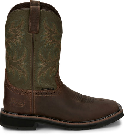Justin Mens Driller 11" Steel Toe Boots