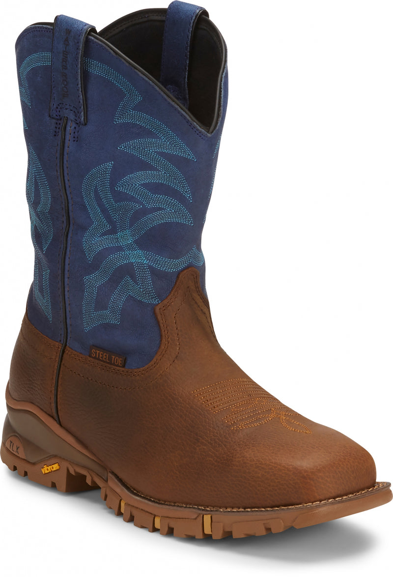 Tony Lama Mens Roustabout 11" Steel Toe Waterproof Work Boots
