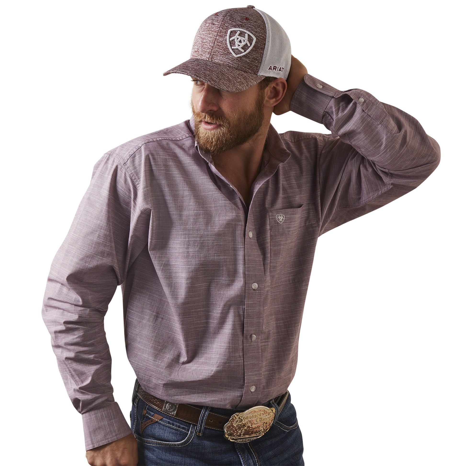Ariat Mens Solid Slub Classic Fit Shirt