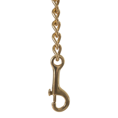 Huntley Fancy Stitched Traditional Leather Lead with Brass chain