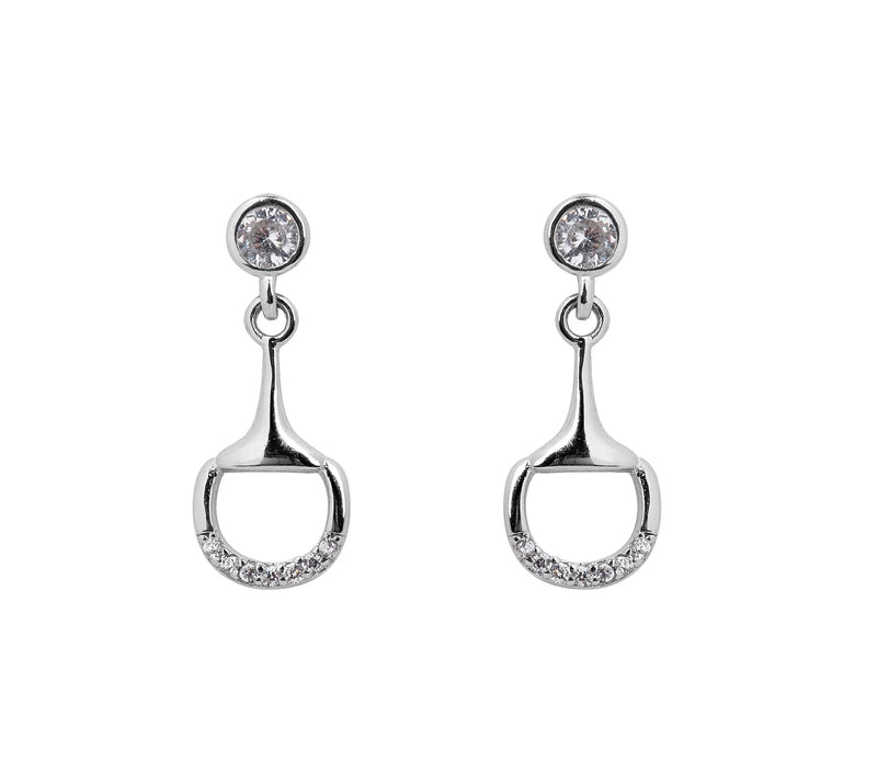 AWST Int'l Snaffle Bit Dangle Earring with CZ's
