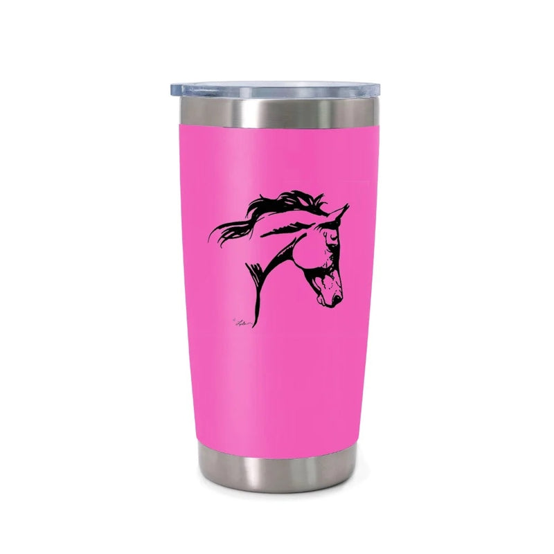 AWST Int'l Lila Horse Head Side Stainless Steel Wine Tumbler with Slide Top