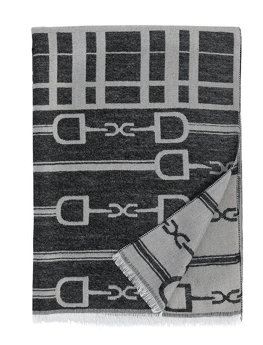 AWST Int'l Acrylic Cashmere Snaffle Bit with Plaid Scarf/Shawl