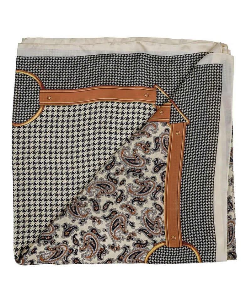 AWST Int'l Paisley/Houndstooth Snaffle Bits Silky Scarf