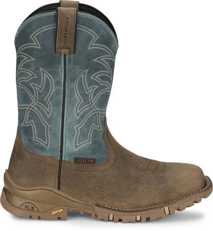Tony Lama Mens Roustabout 11" Steel Toe Waterproof Work Boots