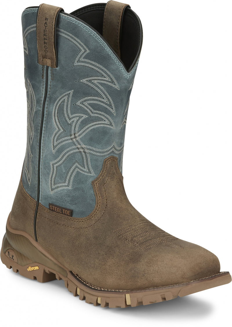 Tony Lama Mens Roustabout 11" Steel Toe Waterproof Work Boots