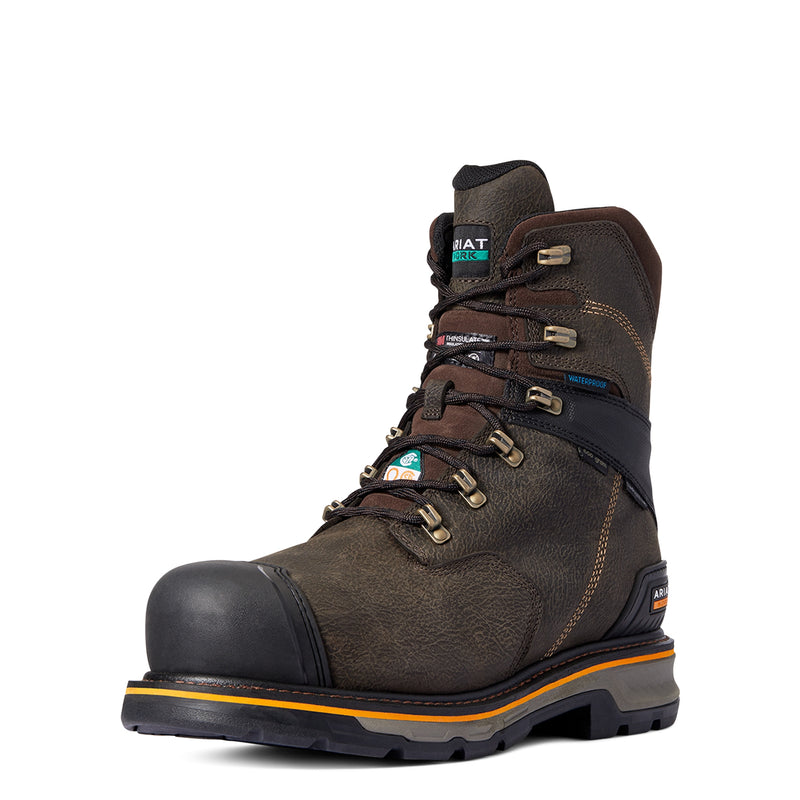 Ariat Mens Stump Jumper 8" CSA Glacier Grip Waterproof 600g Composite Toe Work Boots