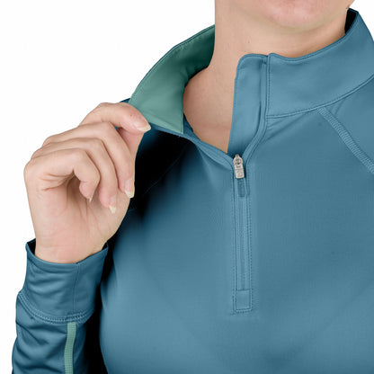 Romfh Ladies Core Quarter Zip Long Sleeve Solid Sun Shirt
