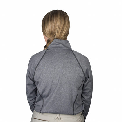 Ovation Ladies Quarter Zip Melange LS Base Top