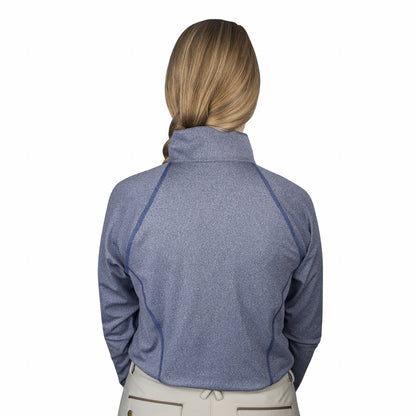 Ovation Ladies Quarter Zip Melange LS Base Top