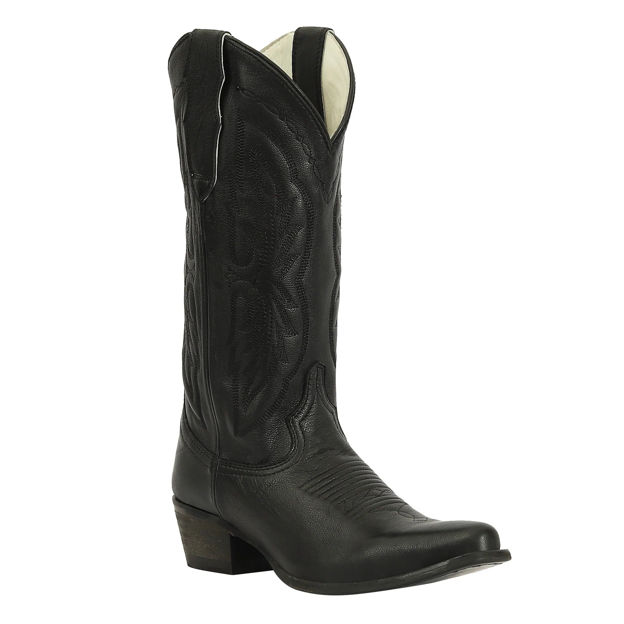 TuffRider Ladies Cowtown Mid Height Embroidered Leather Snip Toe Western Boots