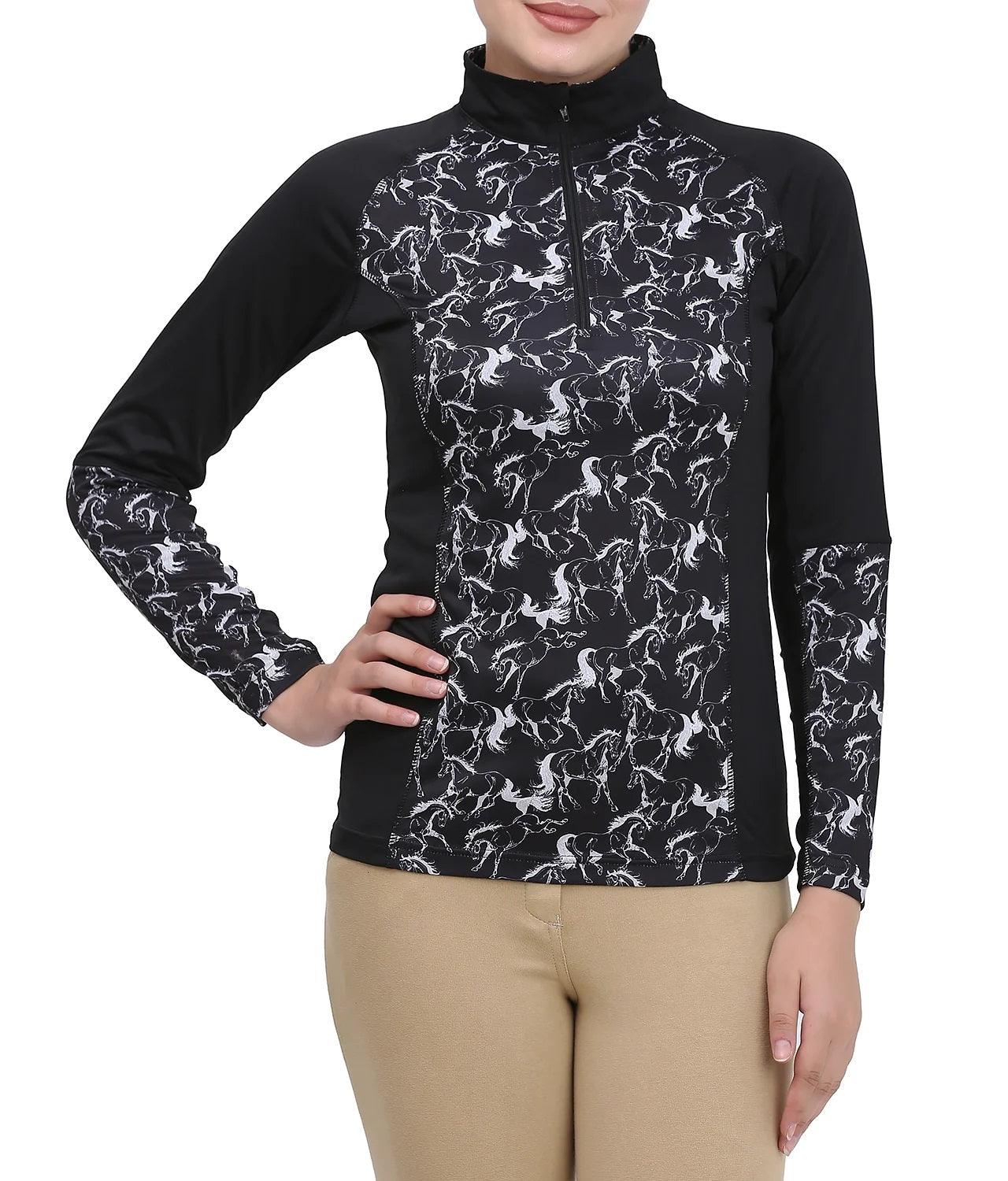 Equine Couture Ladies Linear Horses Sport Shirt
