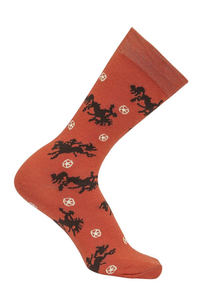 AWST Int'l Lila Bucking Horses Socks