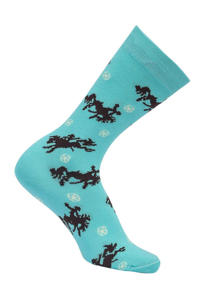 AWST Int'l Lila Bucking Horses Socks