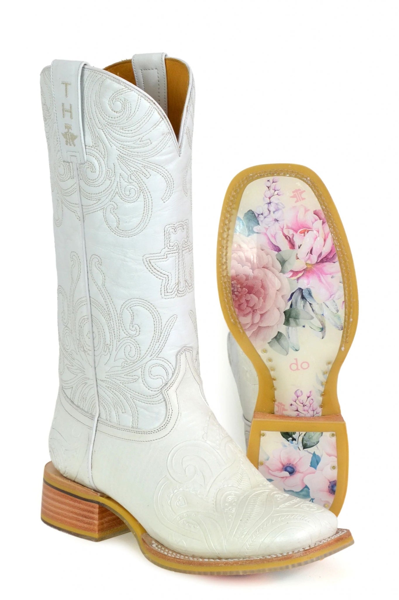 Tin Haul Ladies White Wedding Boots