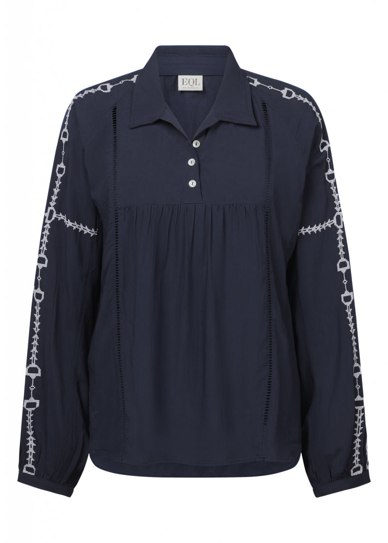 EQL by Kerrits Ladies Bit and Rein Embroidered Blouse