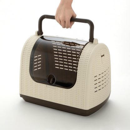 Richell Faux Wicker Pet Carrier