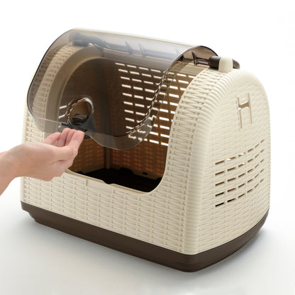Richell Faux Wicker Pet Carrier