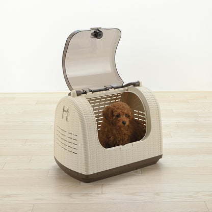 Richell Faux Wicker Pet Carrier