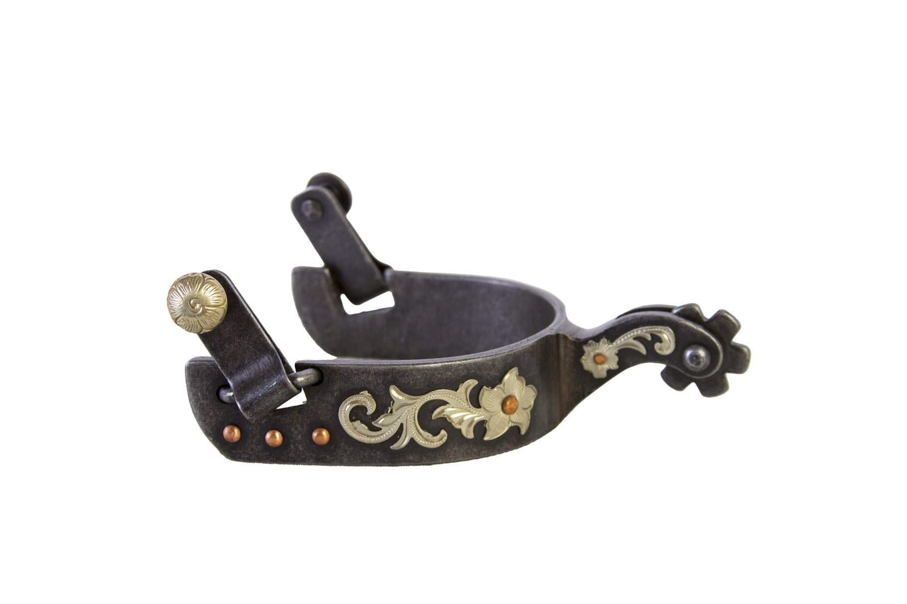 Floral N Dot with Copper Trim Spur