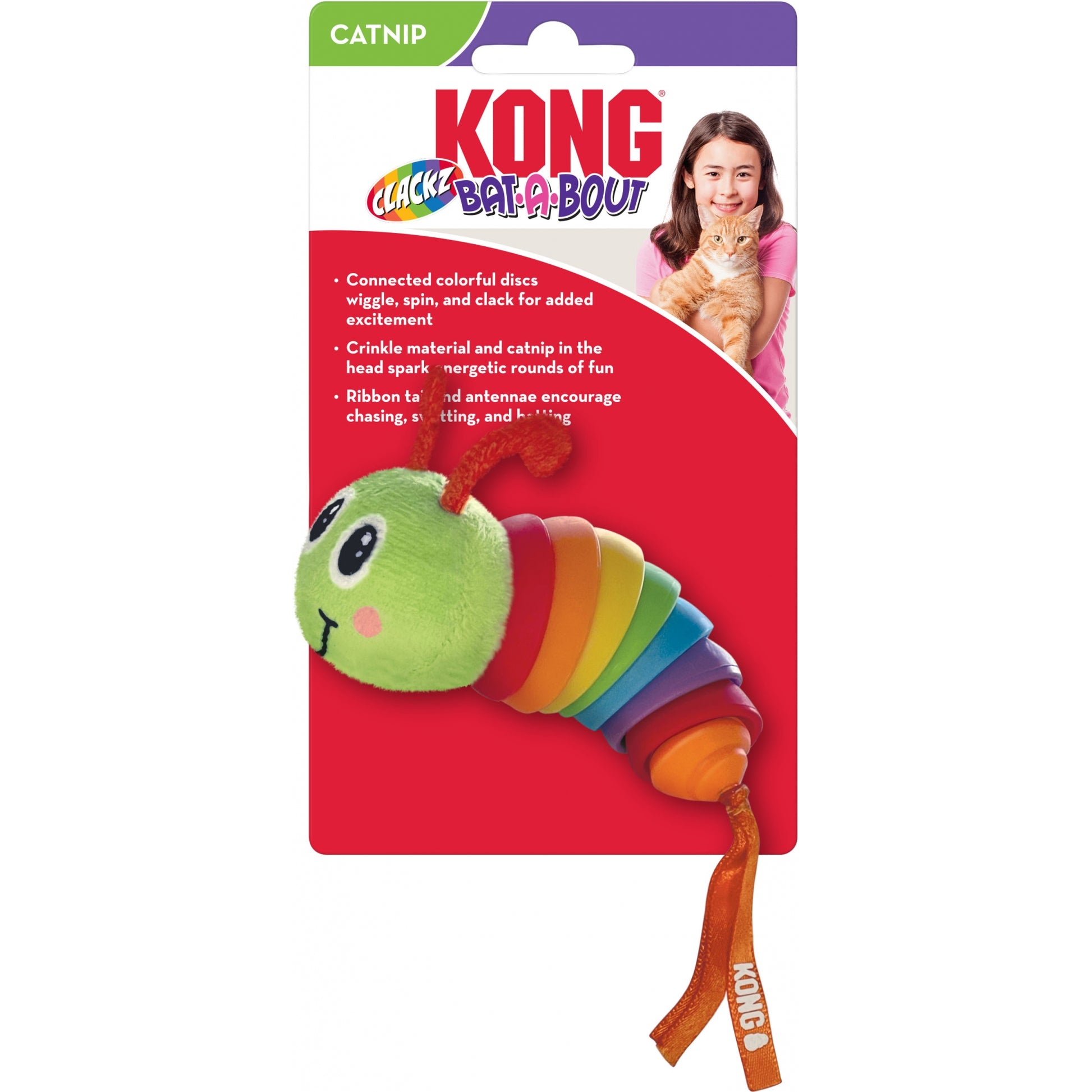 KONG Bat-A-Bout Clackz Caterpillar