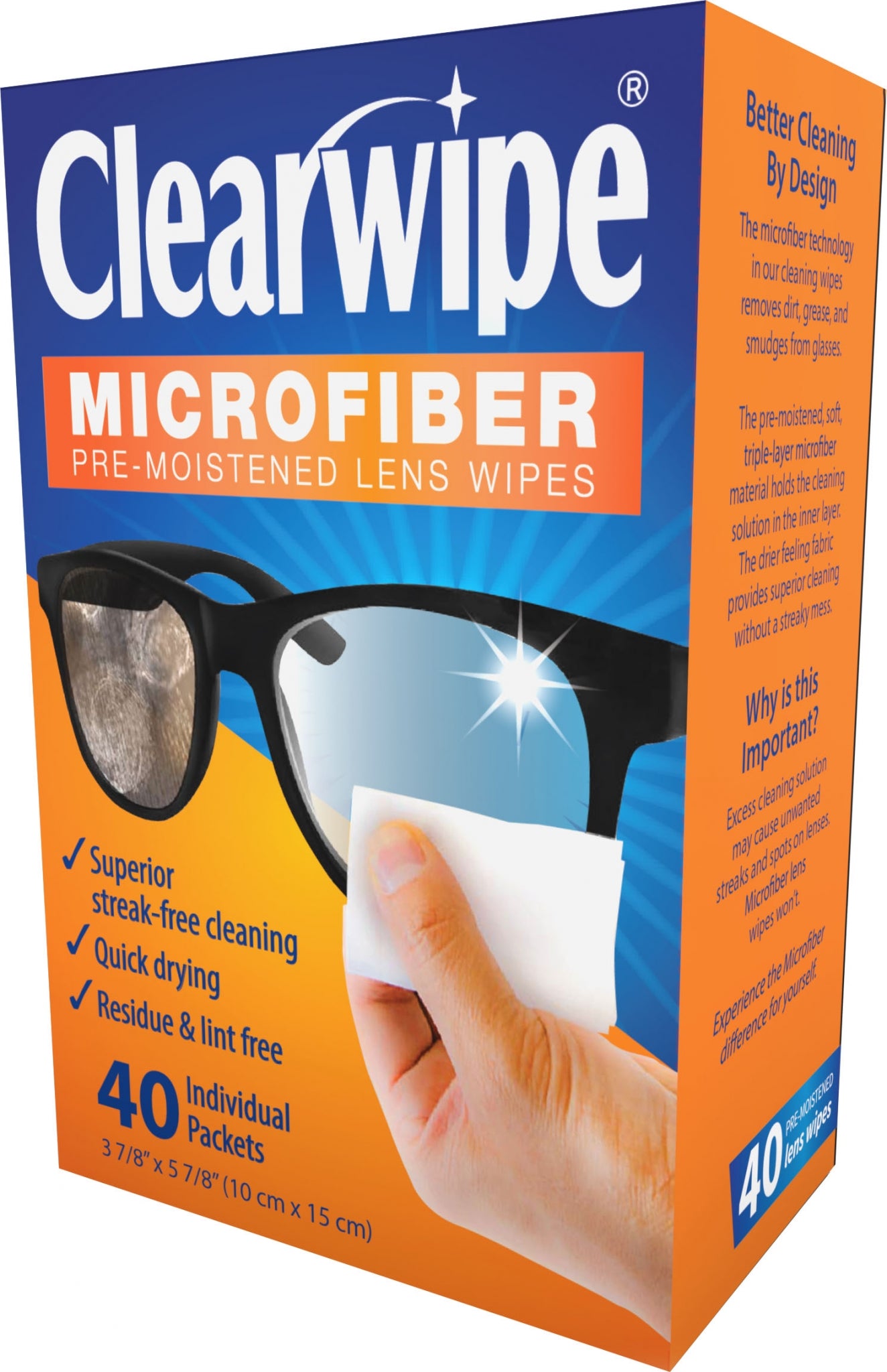 Clearwipe Microfiber Pre-Moistened Lens Wipes