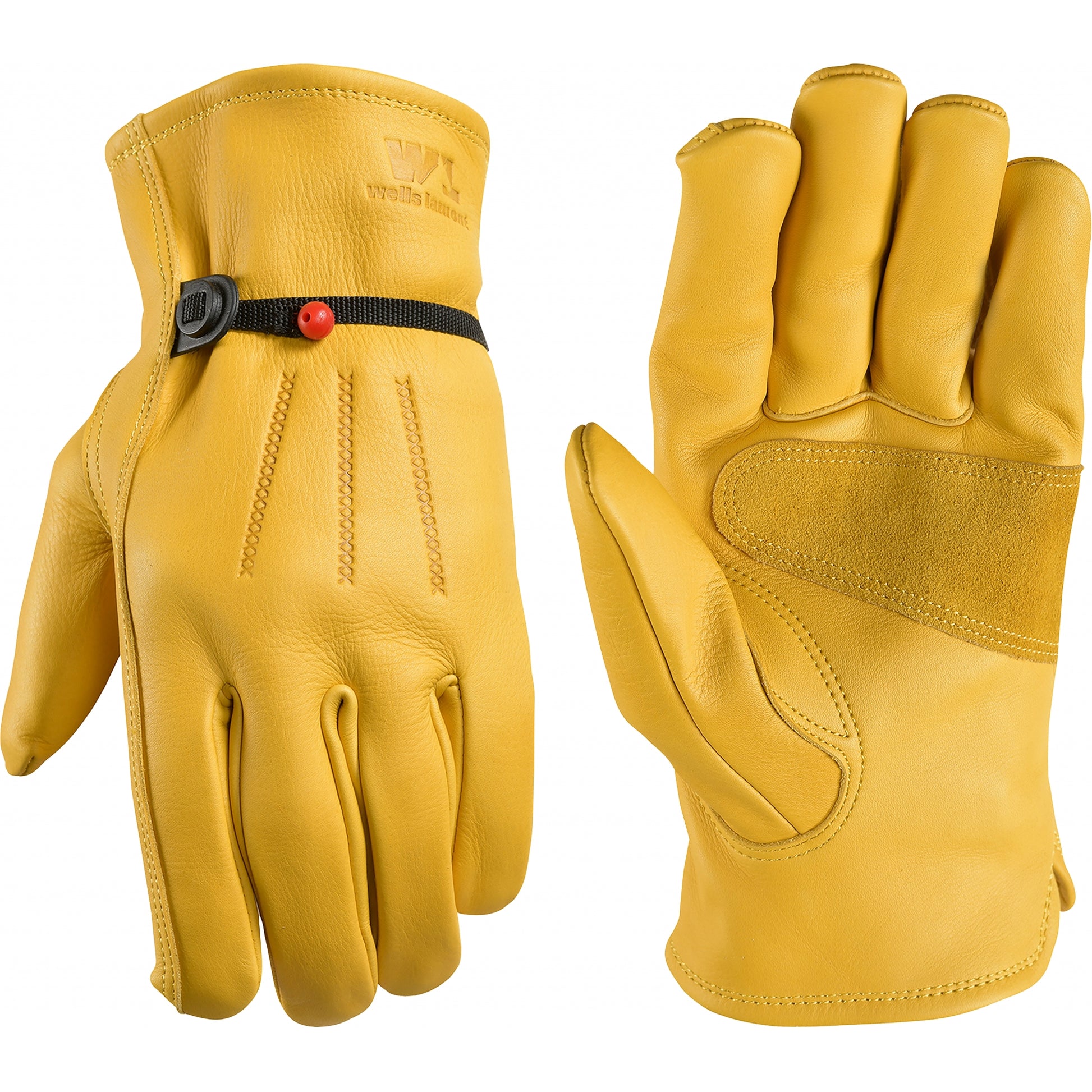 Wells Lamont Mens Cowhide Adjustable Work Gloves