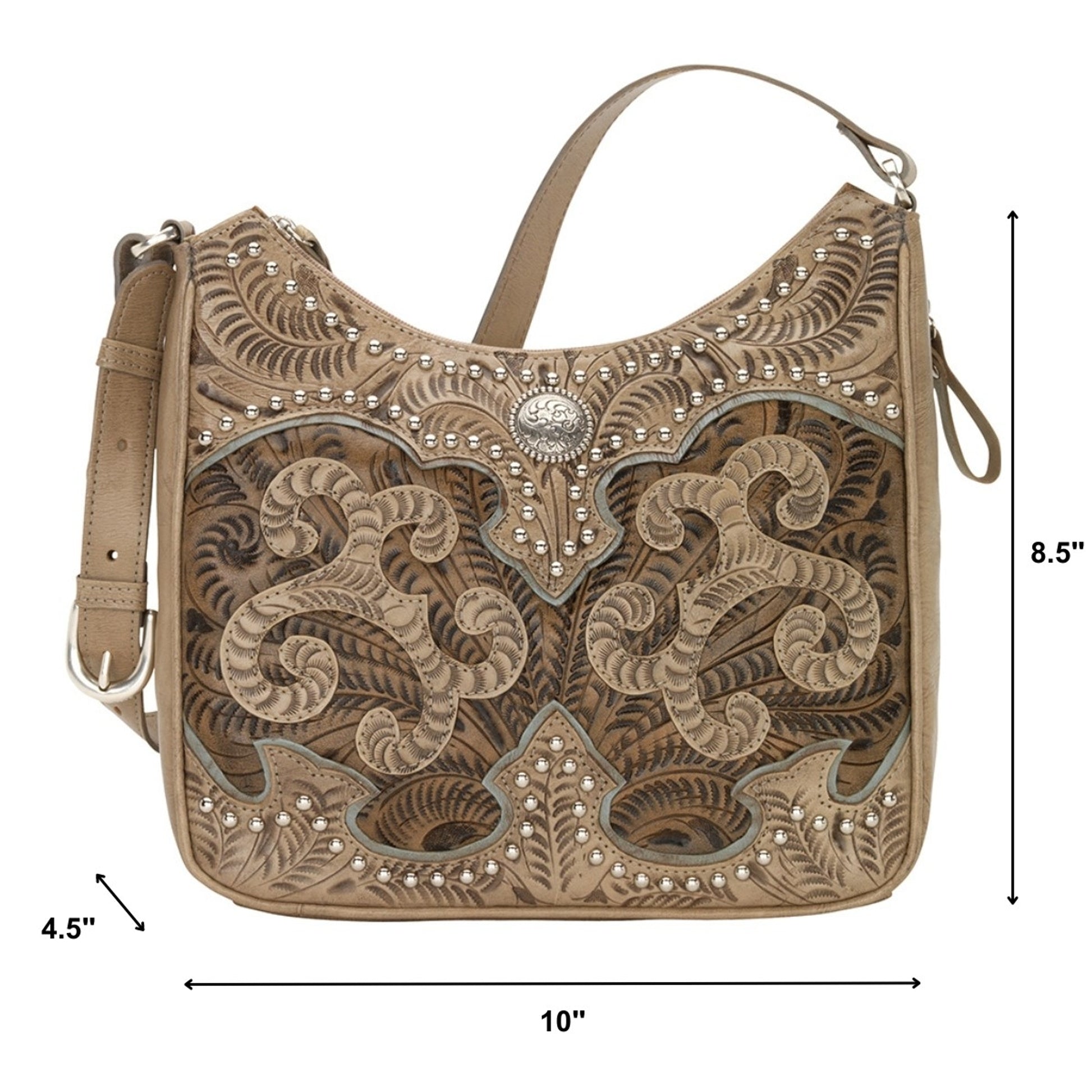 American West Annie's Secret Zip-Top Shoulder Bag with Conceal Carry Pocket