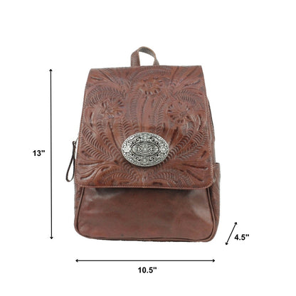 American West Lariats and Lace Backpack With Zipper Closure And Tooled Flap