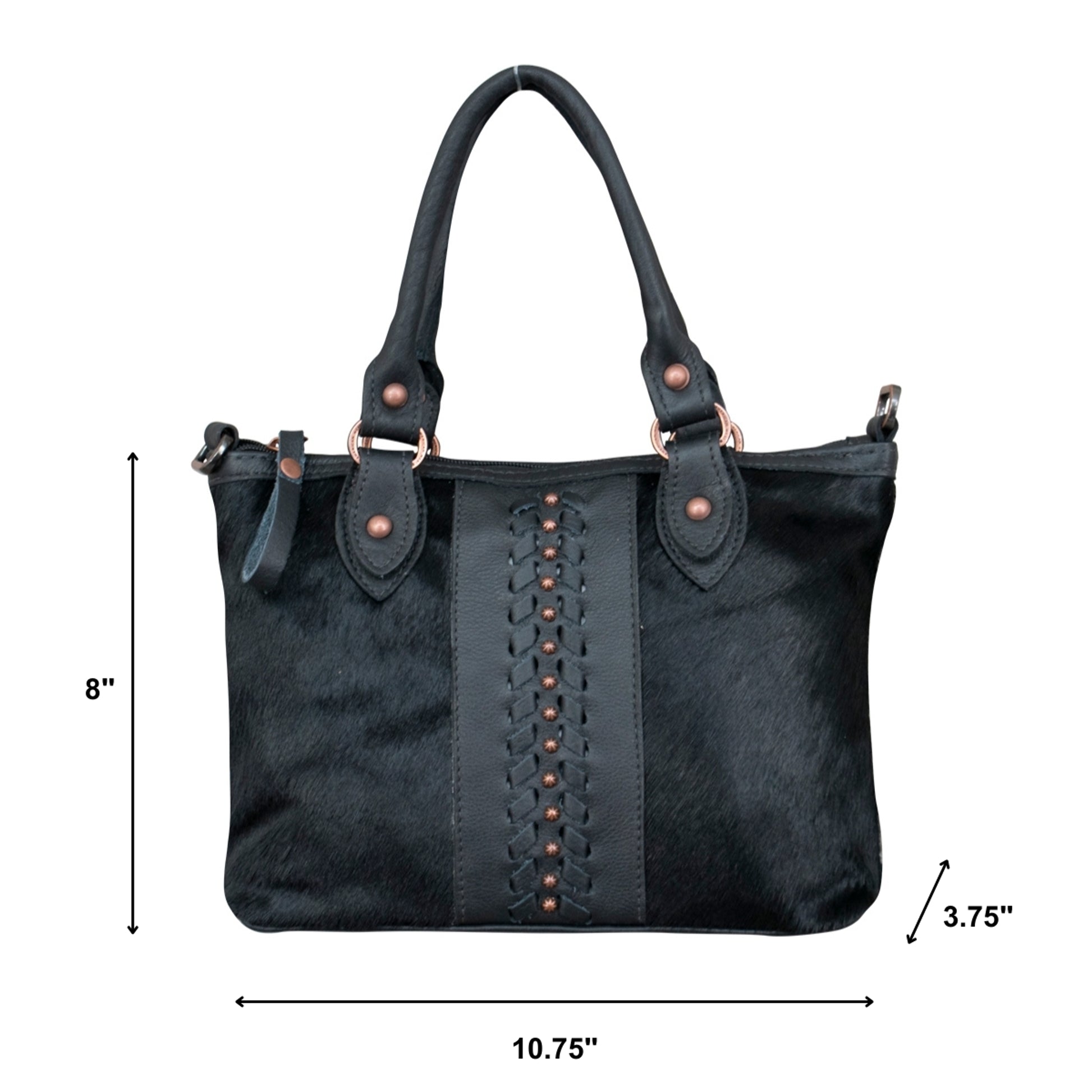 American West Cow Town Small Zip Top Convertible Satchel with Conceal Carry Pocket on Back