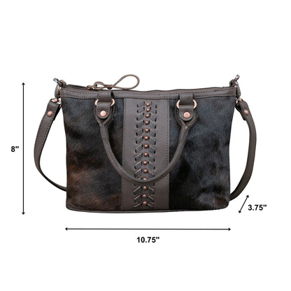 American West Cow Town Small Zip Top Convertible Satchel with Conceal Carry Pocket on Back