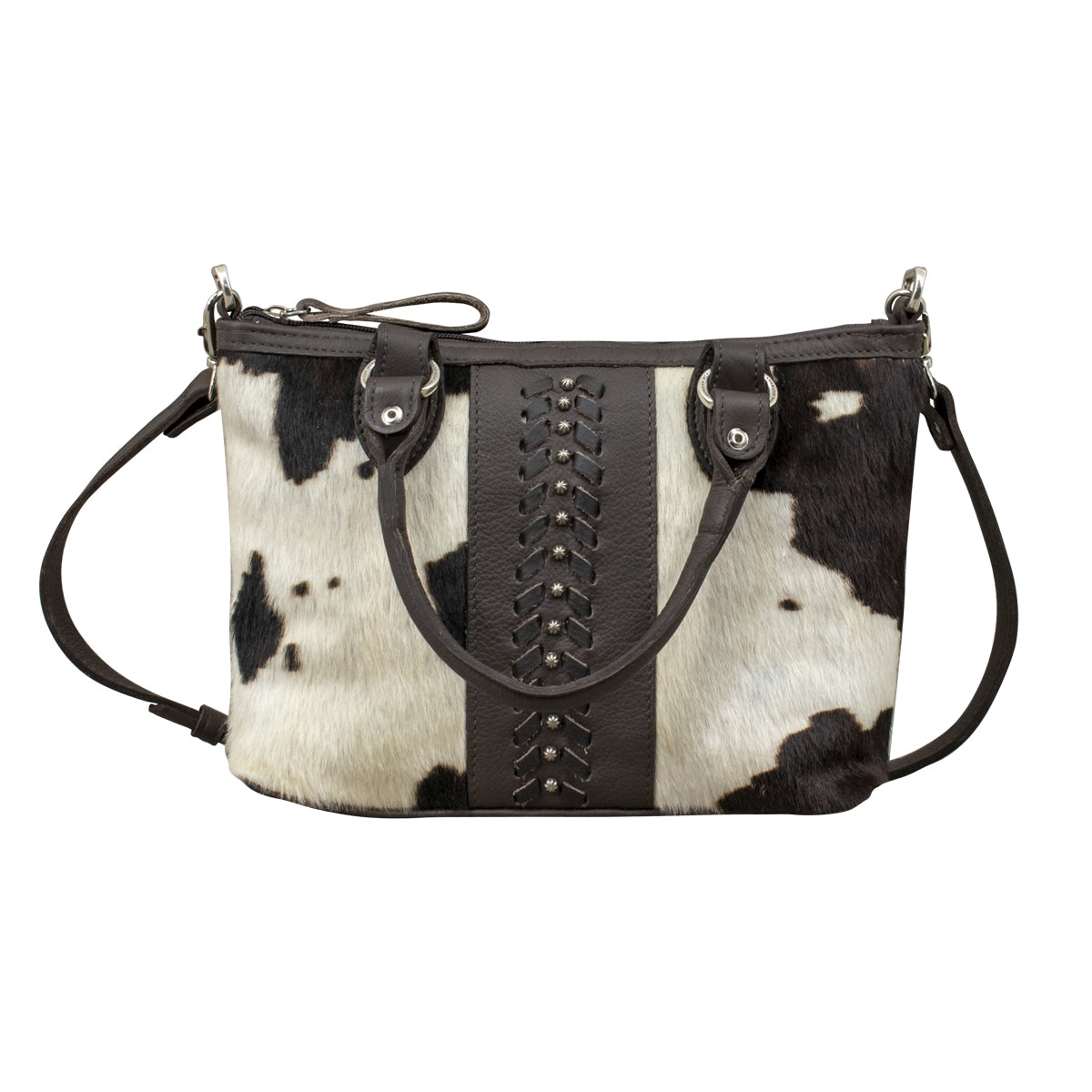 American West Cow Town Small Zip Top Convertible Satchel with Conceal Carry Pocket on Back