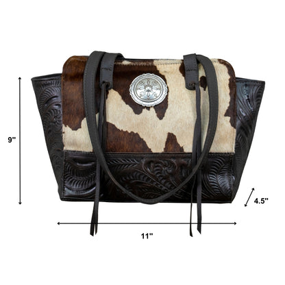 American West Cow Town Zip Top Tote with Conceal Carry Pocket on Back