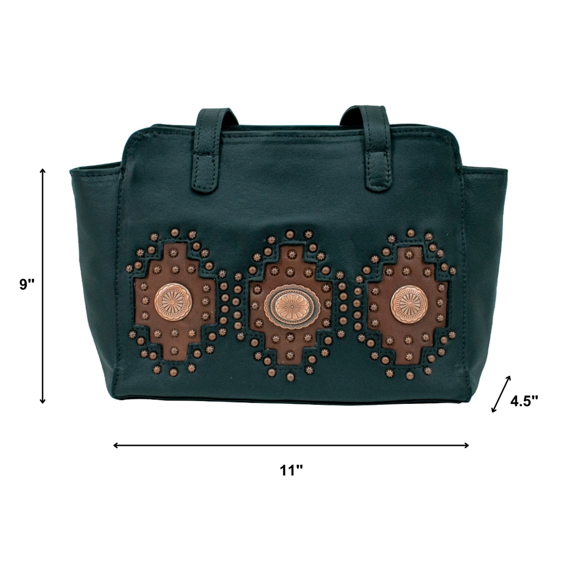 American West Midnight Copper Zip Top Tote with Conceal Carry Pocket on Back