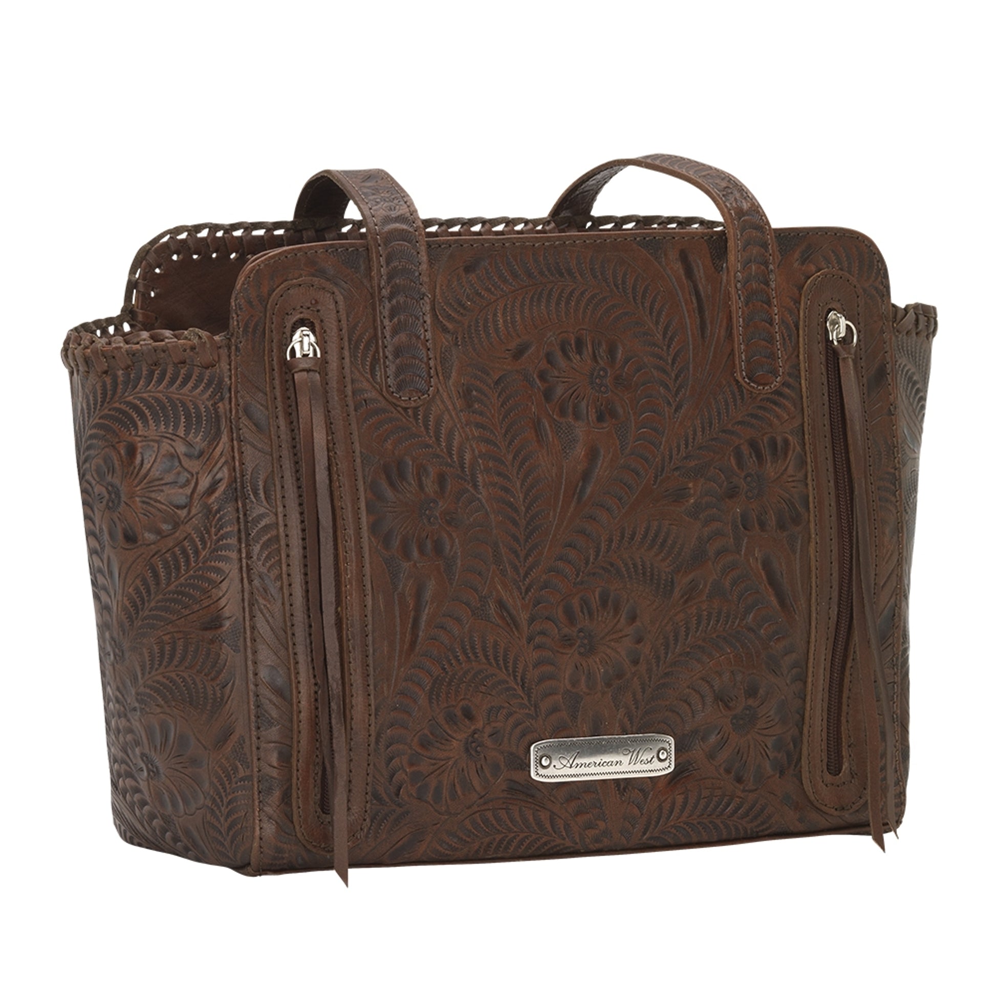 American West Annie's Secret Collection Zip Top Tote with Conceal Carry Pocket on Back