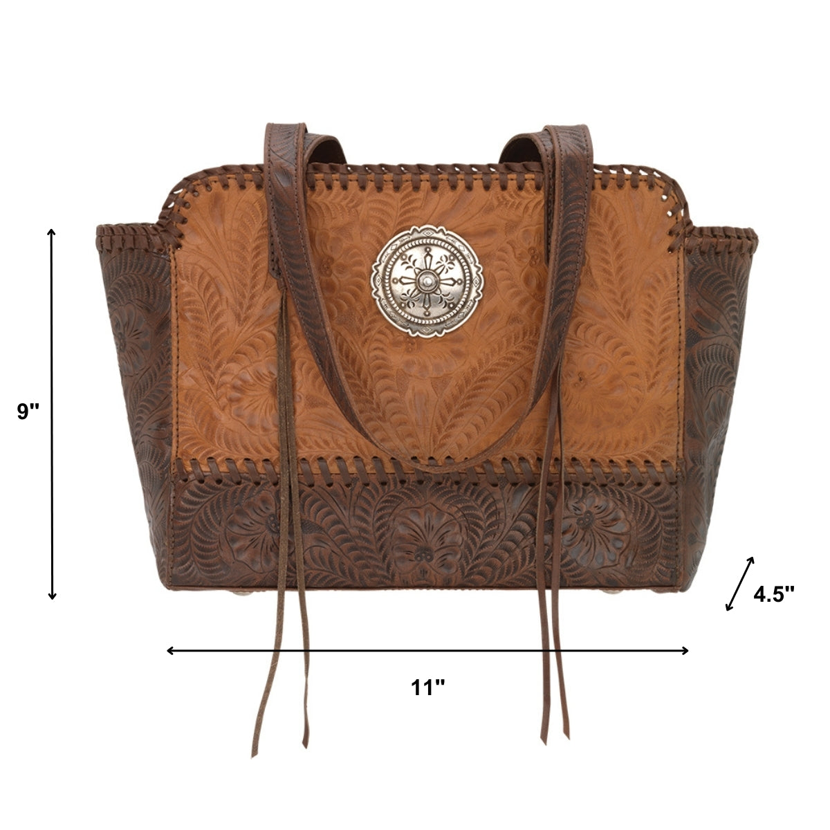 American West Annie's Secret Collection Zip Top Tote with Conceal Carry Pocket on Back