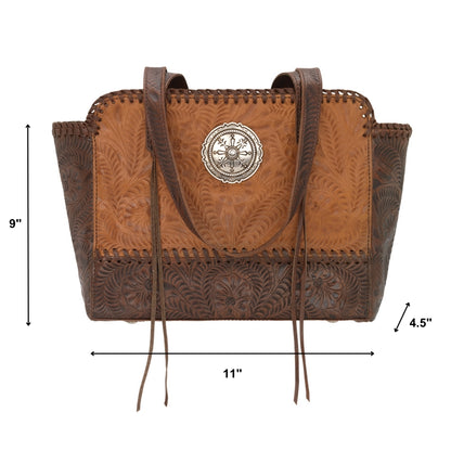 American West Annie's Secret Collection Zip Top Tote with Conceal Carry Pocket on Back