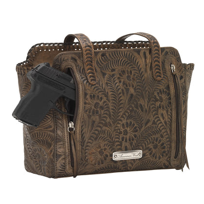 American West Annie's Secret Collection Zip Top Tote with Conceal Carry Pocket on Back