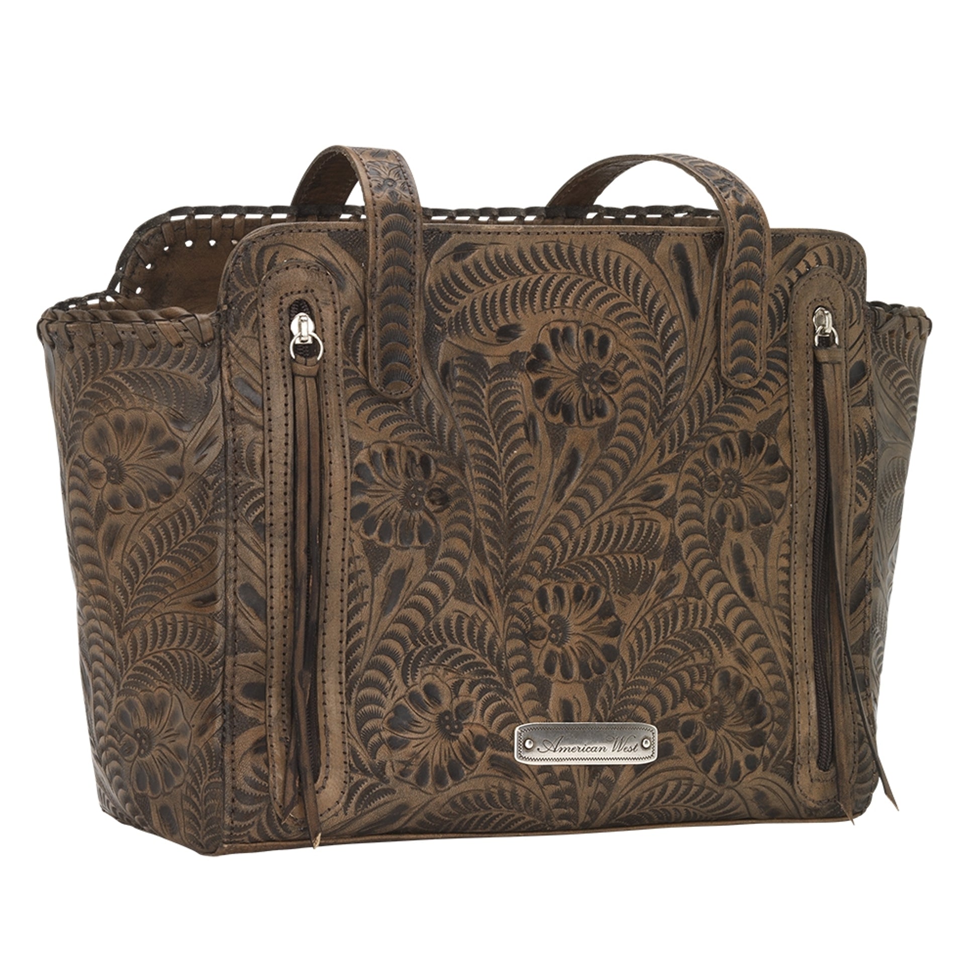 American West Annie's Secret Collection Zip Top Tote with Conceal Carry Pocket on Back