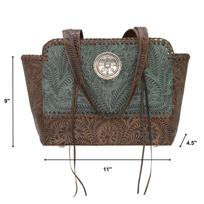 American West Annie's Secret Collection Zip Top Tote with Conceal Carry Pocket on Back