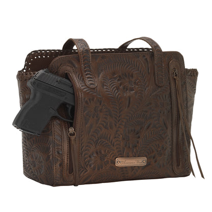 American West Annie's Secret Collection Zip Top Tote with Conceal Carry Pocket on Back